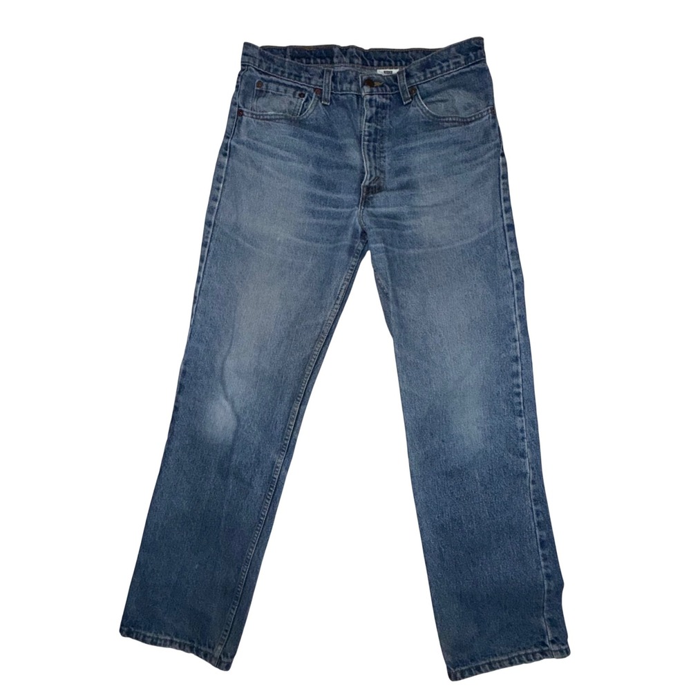 Vintage‎ Levi's 516 Jeans W34 Blue Slim Fit Straight Leg 90s Denim Grunge Indie
